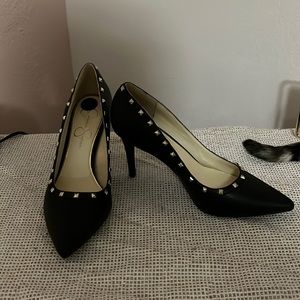 Black high heels with studs